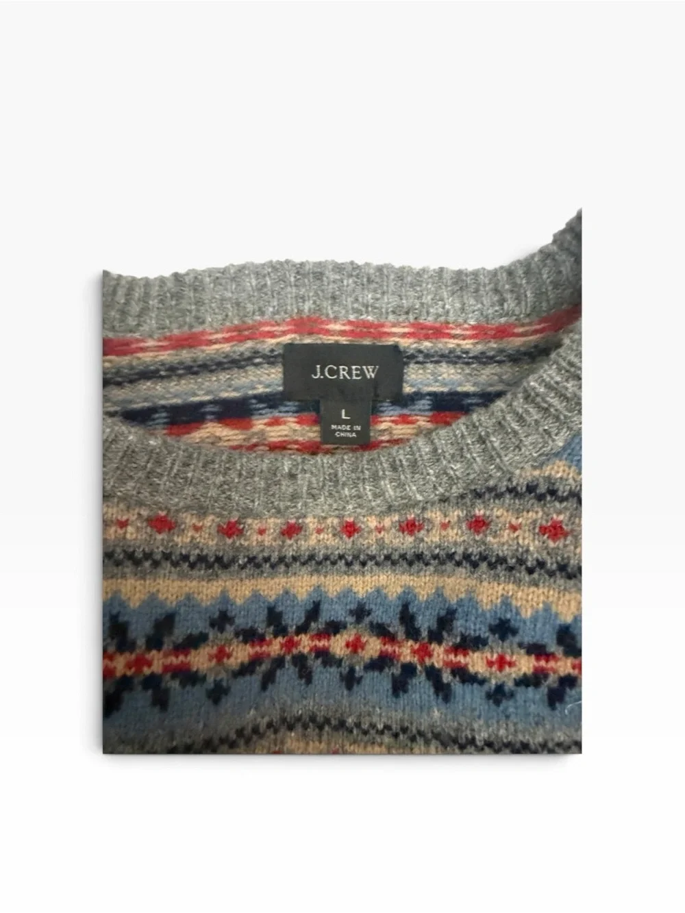 J. Crew Multicolor Fair Isle Crewneck Sweater